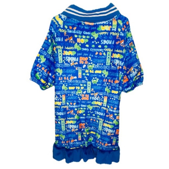 LOVINPET Soft Flannel Dog Dress In Happy Frogs Size XXL - Picture 8 of 11